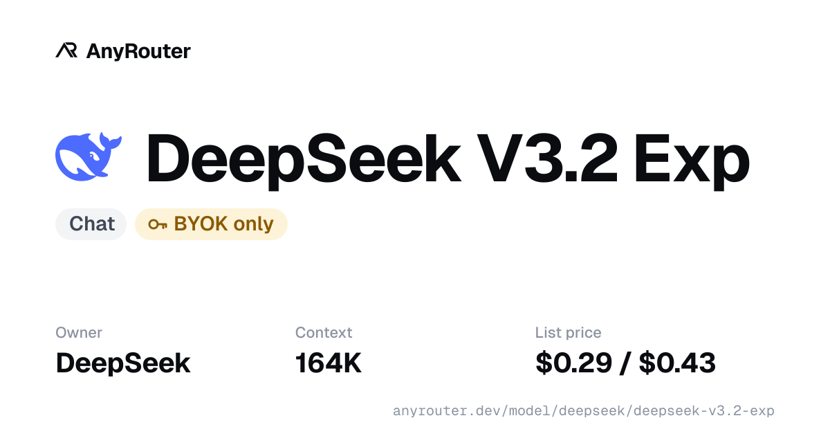 DeepSeek V3.2 Exp share card