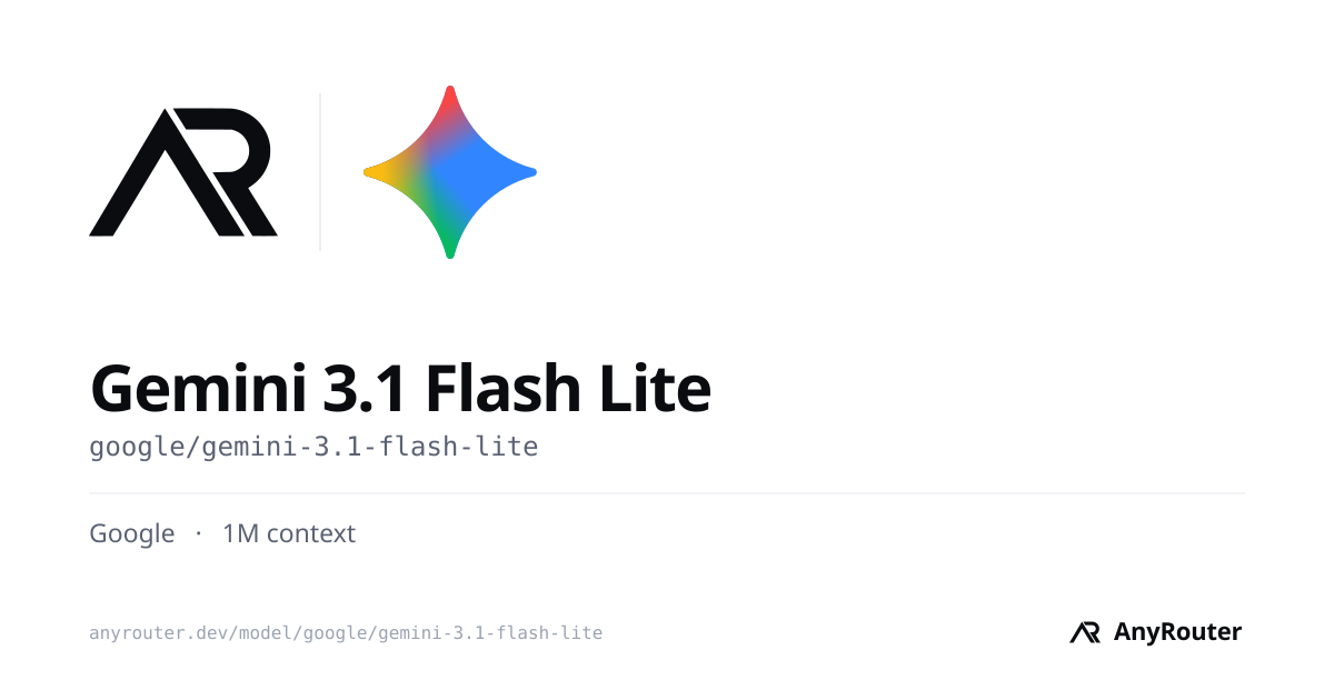 Gemini 3.1 Flash Lite share card