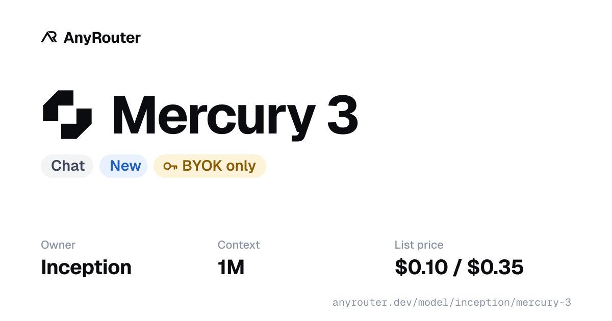 Mercury 3 share card