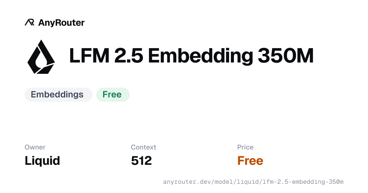 LFM 2.5 Embedding 350M share card