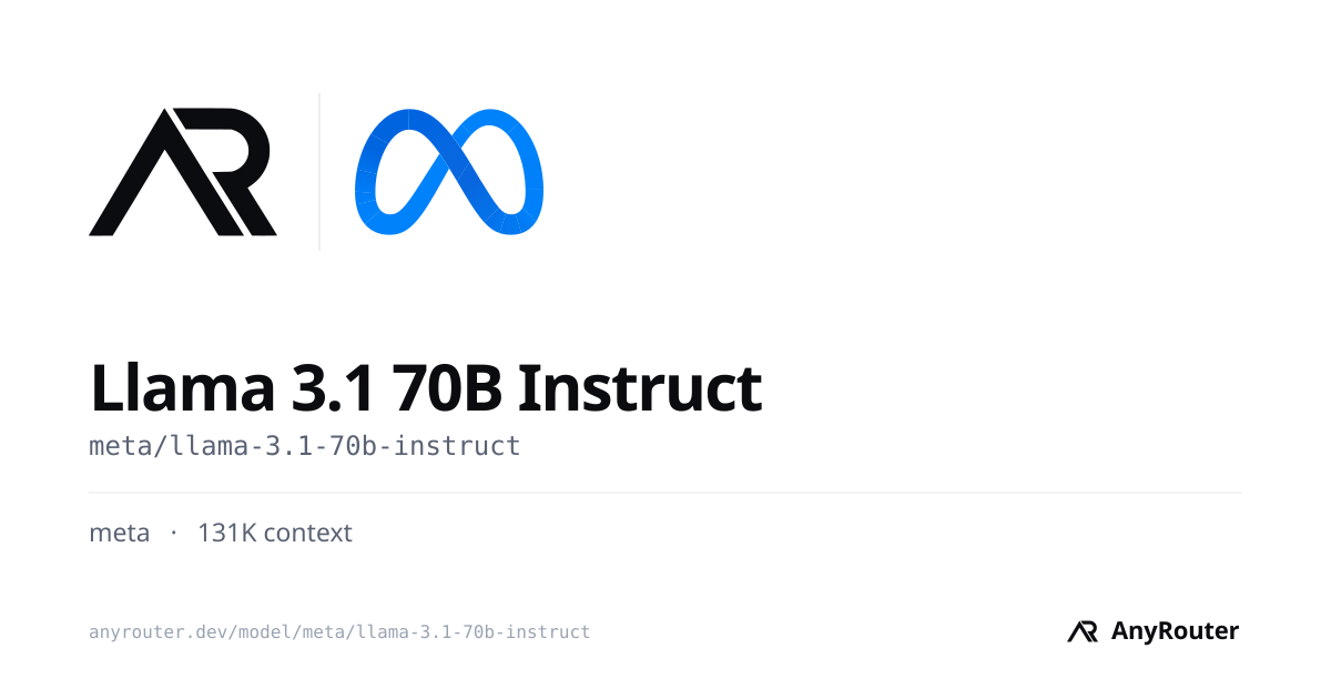 Llama 3.1 70B Instruct share card