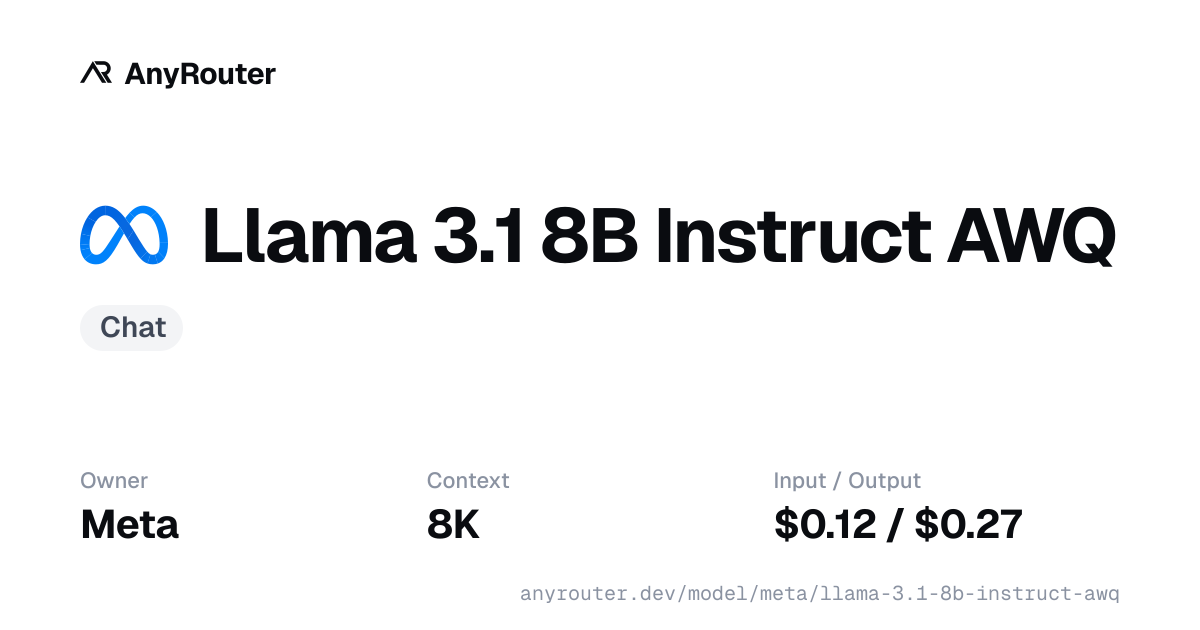 Llama 3.1 8B Instruct AWQ share card
