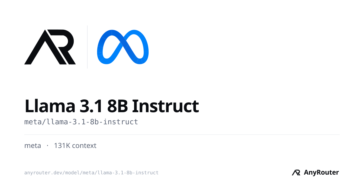 Llama 3.1 8B Instruct share card