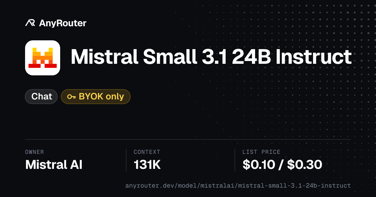 Mistral Small 3.1 24B Instruct share card