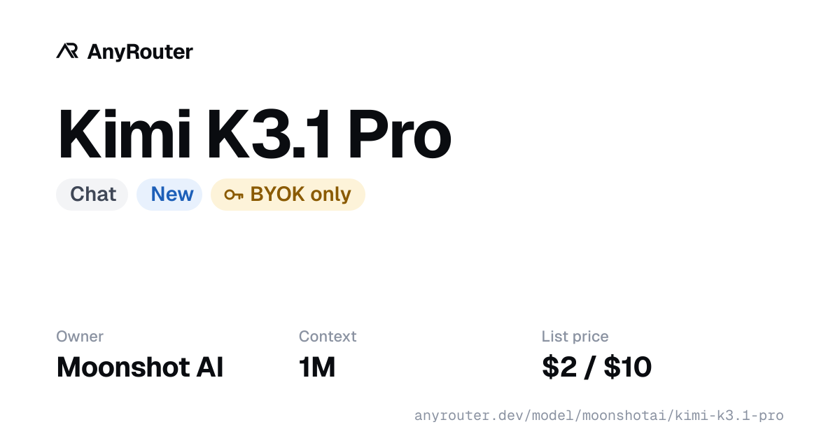 Kimi K3.1 Pro share card