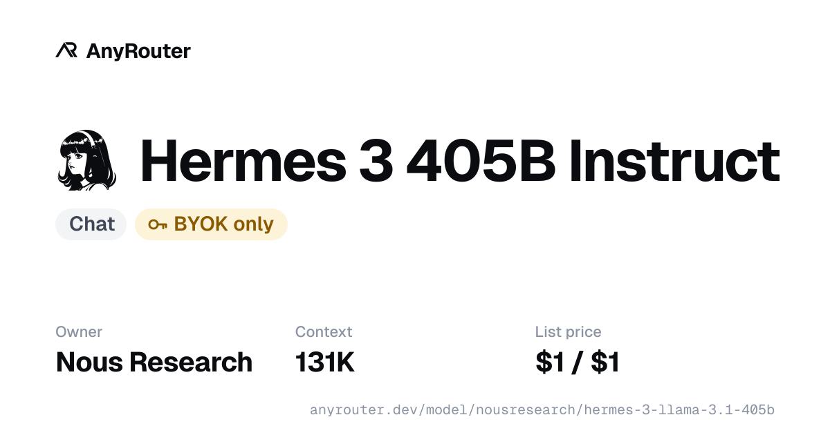 Hermes 3 405B Instruct share card