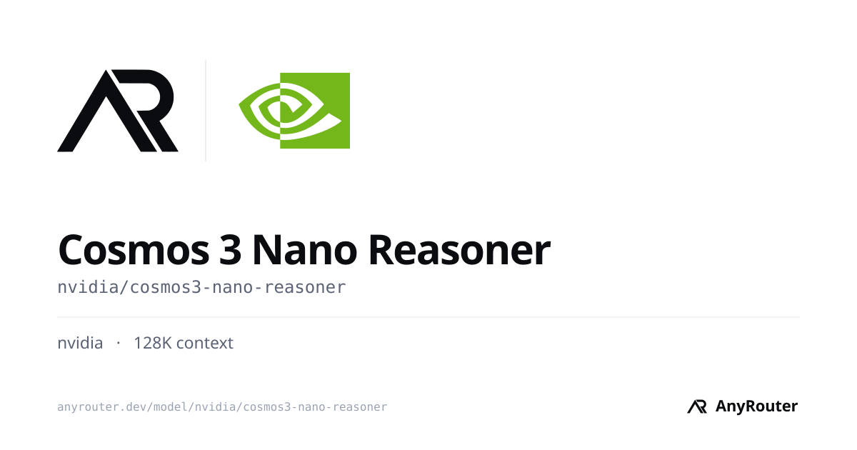 Cosmos 3 Nano Reasoner share card