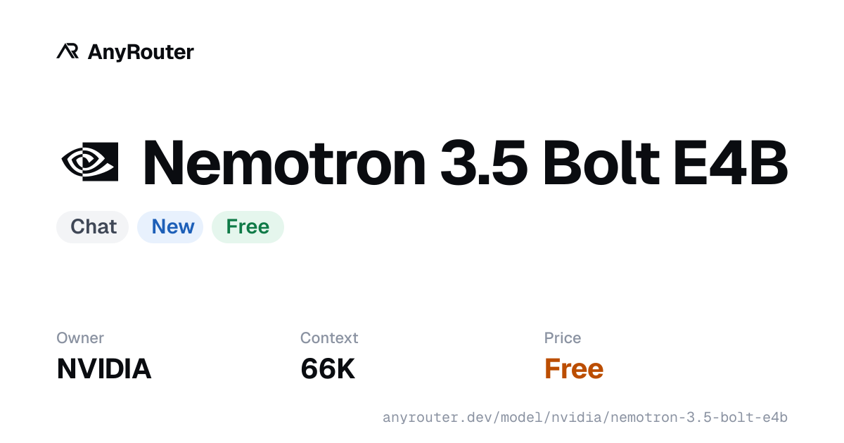 Nemotron 3.5 Bolt E4B share card