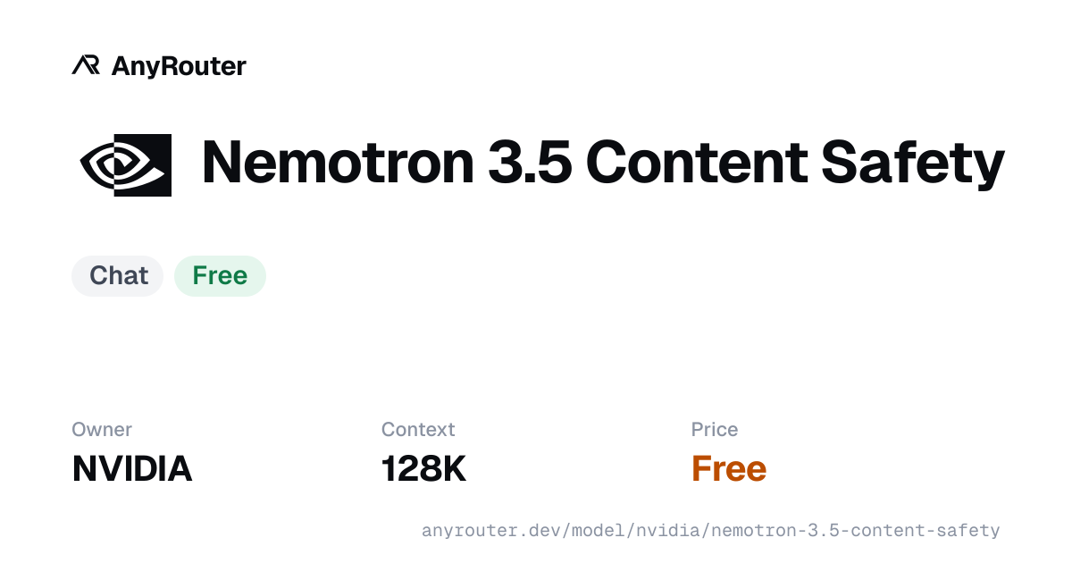 Nemotron 3.5 Content Safety share card