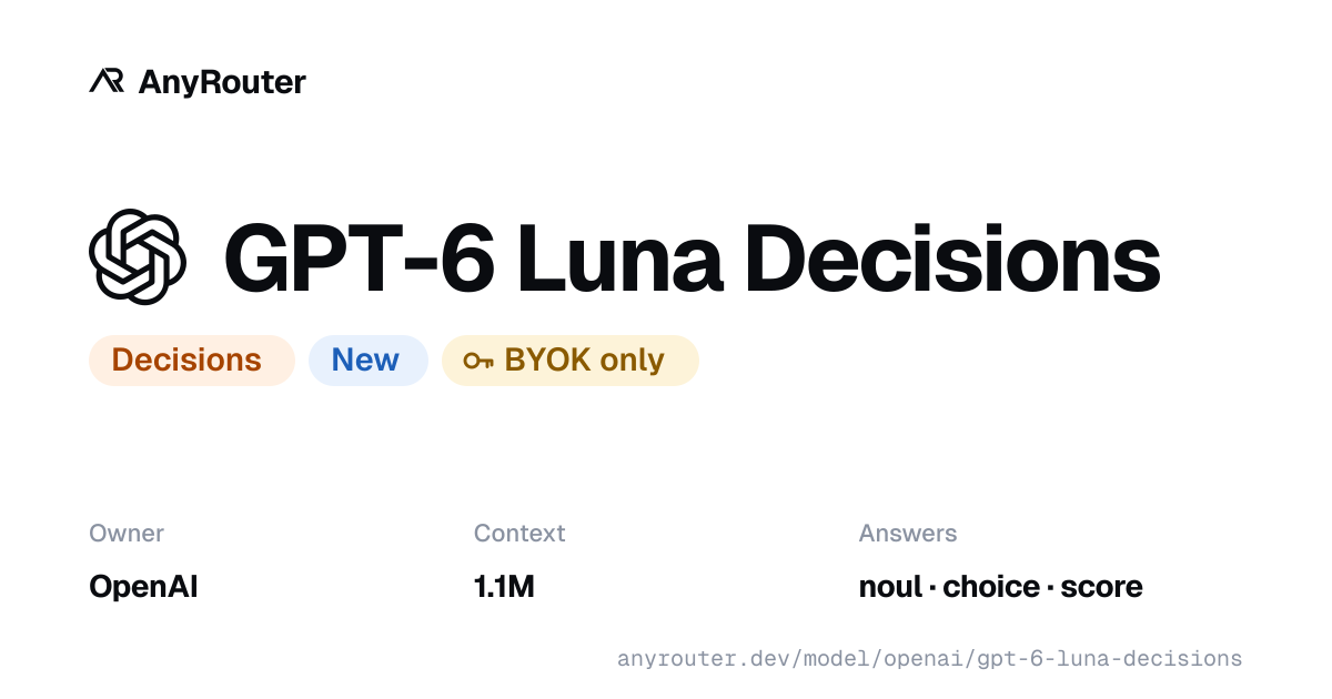 GPT-6 Luna Decisions share card