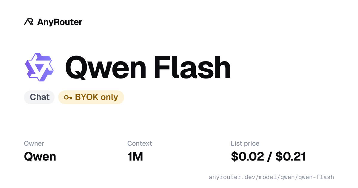 Qwen Flash share card