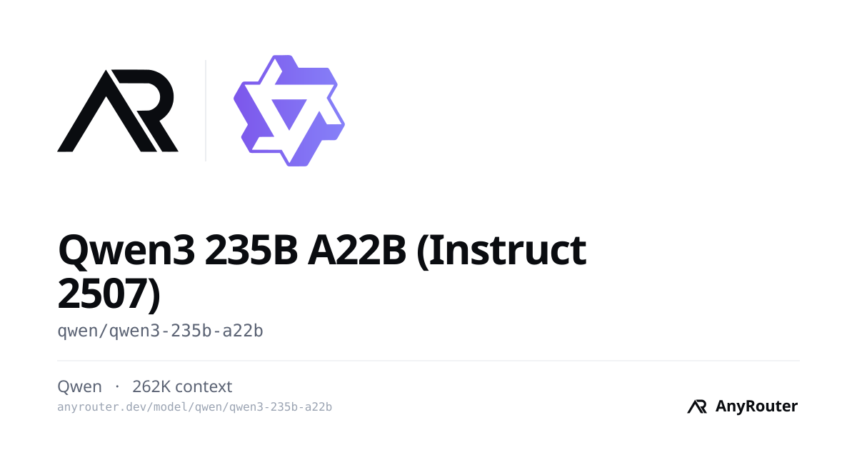 Qwen3 235B A22B (Instruct 2507) share card
