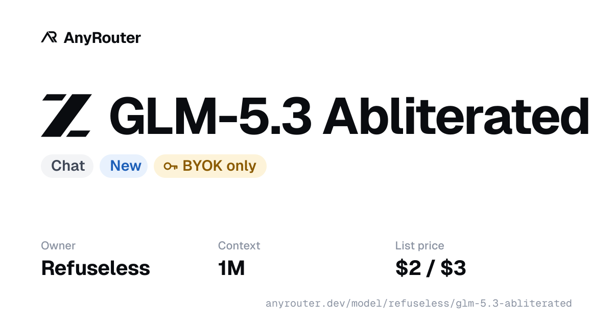 GLM-5.3 Abliterated share card