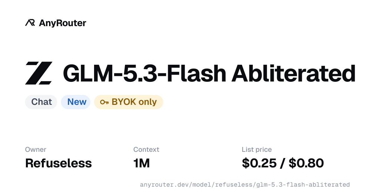 GLM-5.3-Flash Abliterated share card