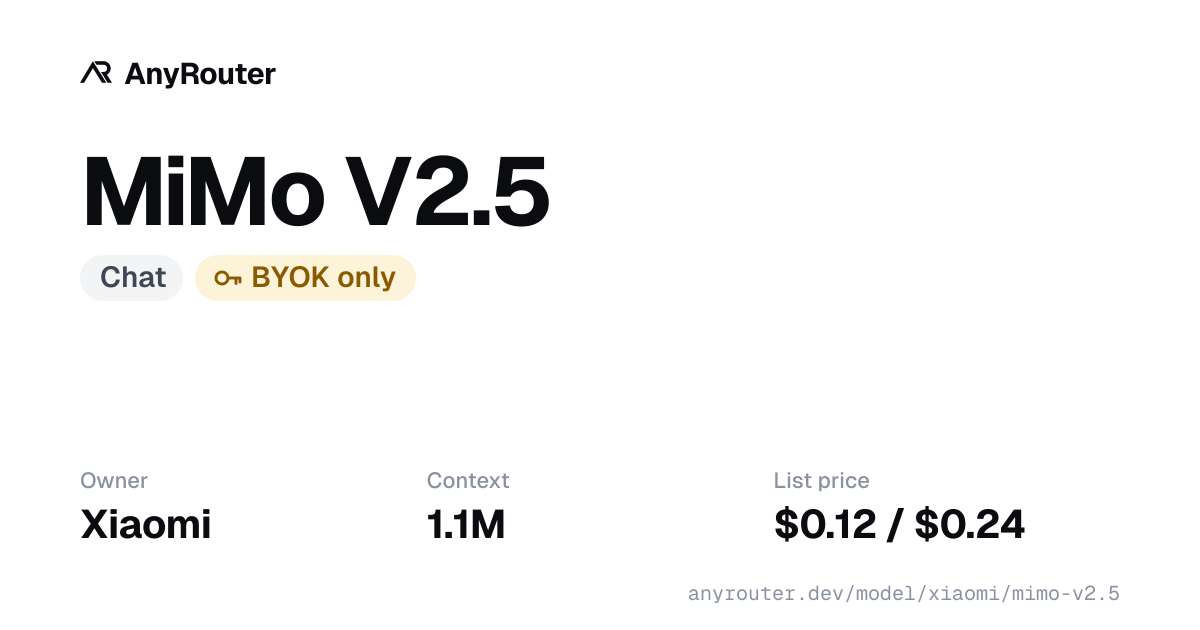 MiMo V2.5 share card