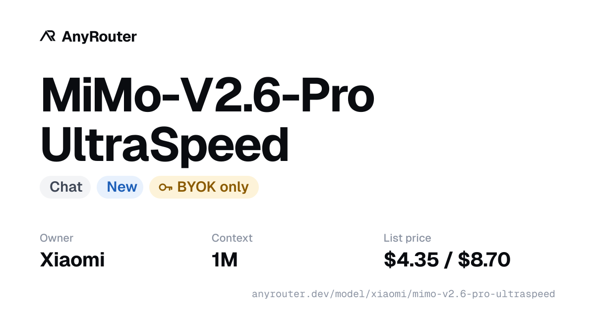 MiMo-V2.6-Pro UltraSpeed share card